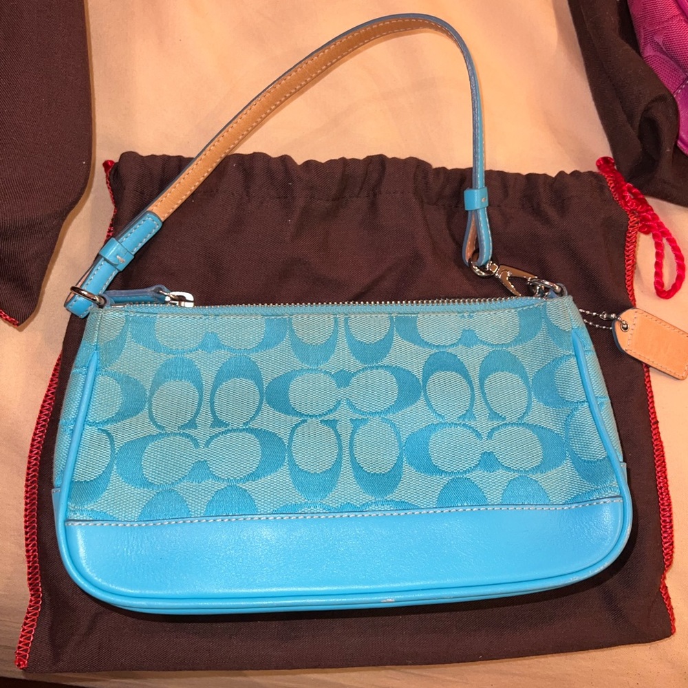 Great condition bright blue coach bag
